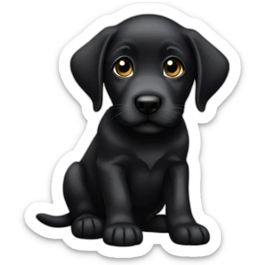 Black lab puppy sticker