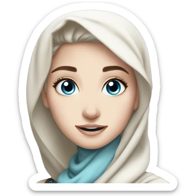 Hijabi elsa princess freckless blue eyes  sticker