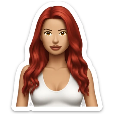 adriana lima red hair  sticker