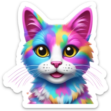 Lisa Frank cat sticker