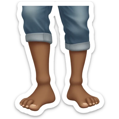 kicking feet with bare toes sticker