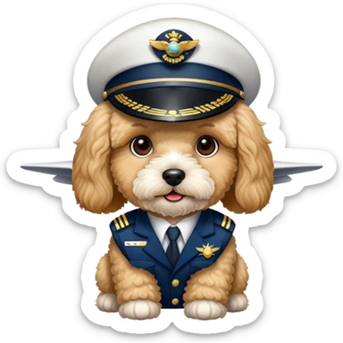Maltipoo airplane pilot sticker