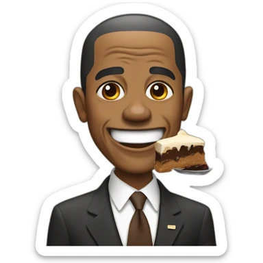 obama eating fudge sticker