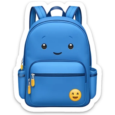 a blue kid Backpack with zip sticker