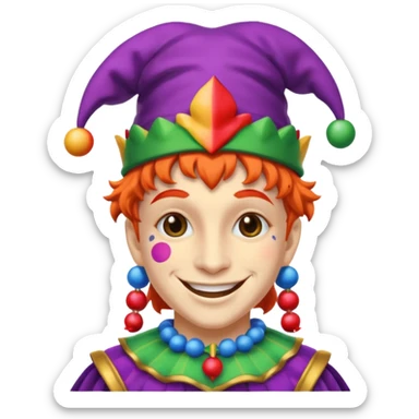 A jester smiling  sticker