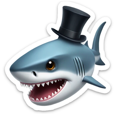 shark with tophat sticker