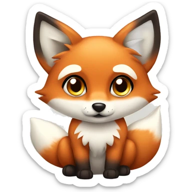 Chibi fox with wide eyes  sticker