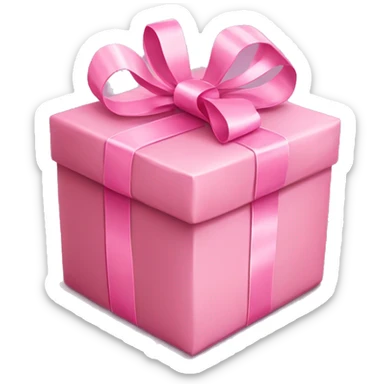 a present with pink wrapping paper and pink ribbon ￼ sticker