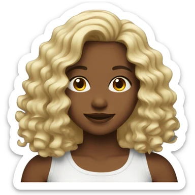girl with wavy hair mid length sticker