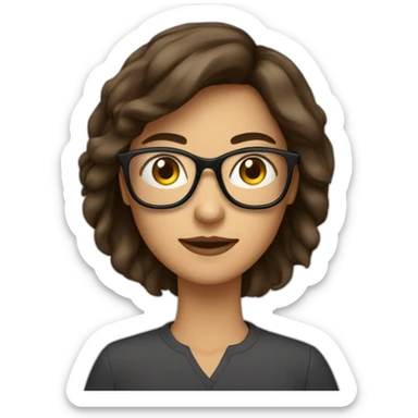 Une femme brune avec un carré et des lunettes sticker