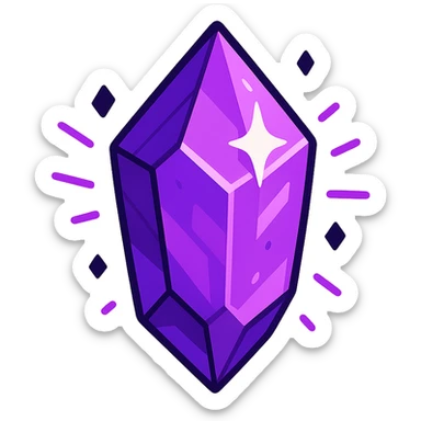 magical purple crystal glowing sticker