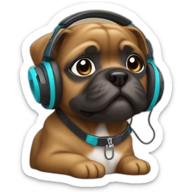Petit brabancon in headphones sticker