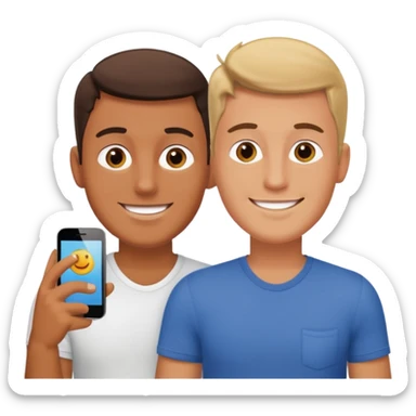 dos amigos hombres que comparten alquiler atrás en casa sticker