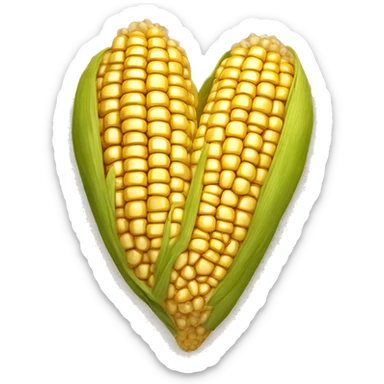 a yellow corn heart sticker