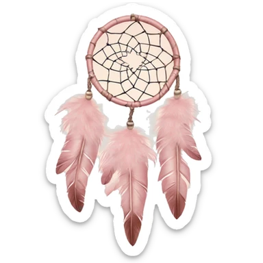 Blush pink dream catcher with feathers  sticker