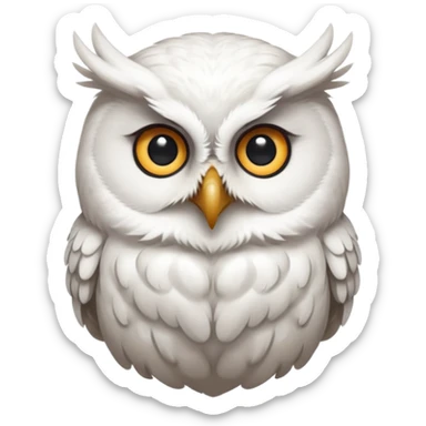 white olw half body, 45 degree lean head sticker