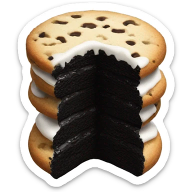 Frosting Half black and half white cookie  sticker