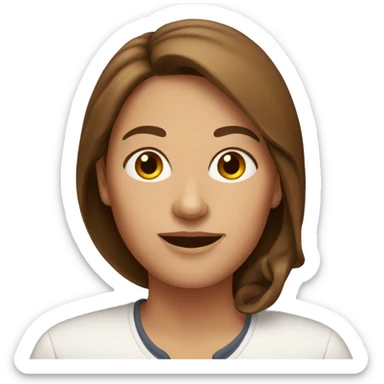 Mom with brown hair sticker