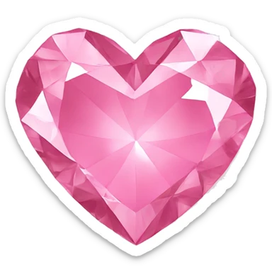 pink heart diamond sticker