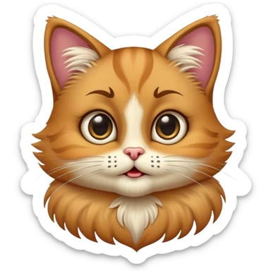 Puss in Boots with big pleading eyes, iconic face sticker