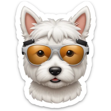 Westie Dog with sunglasses sticker