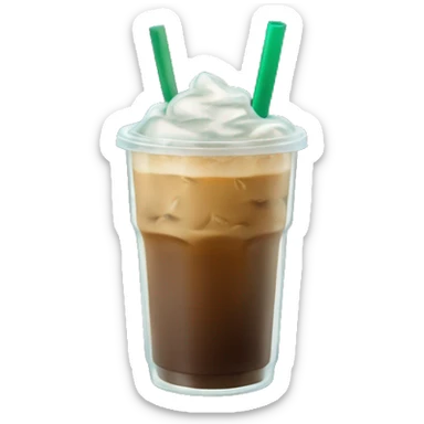 Starbuck ice coffee with ice cubes sticker
