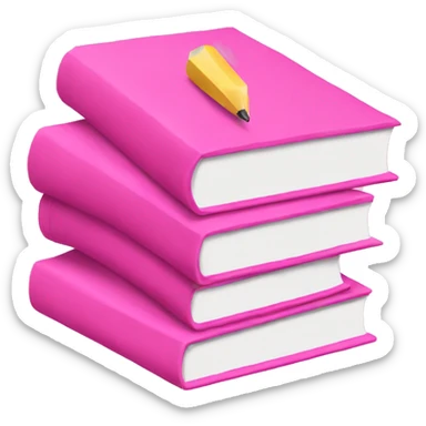 Pink homework stacked  sticker