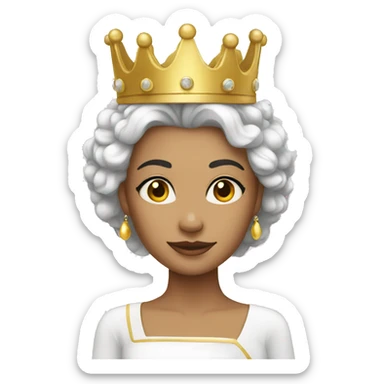 queen white sticker
