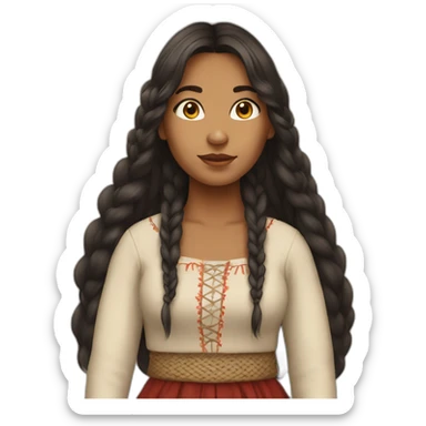 metis girl long hair sticker