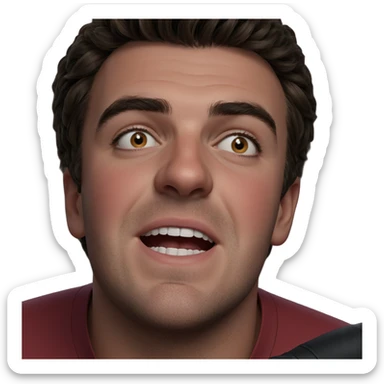 realistic male portrait with teeth sticker