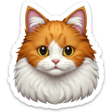 A cat with half its face ginger and the other half black sticker