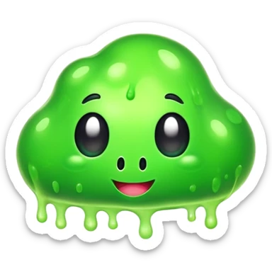 a cute gooey slime ball character sticker