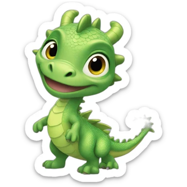 Cute girl Pixar Disney looking dragon sticker