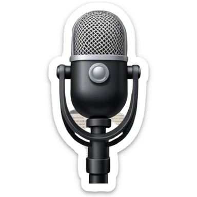 An icon featuring a microphone, a newspaper, a professional camera Nikon D5, representing journalism and mass media. The design includes headlines and imagery, symbolizing the spread of news and information. Transparent background highlights the power of communication and media. sticker