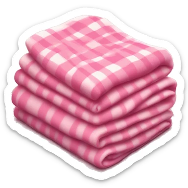 Plaid pink blanket pile sticker