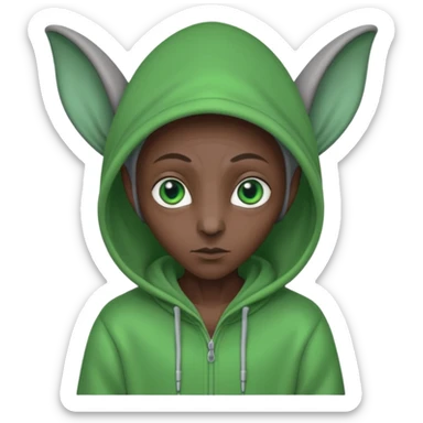 Aliens Dark gray, hoodie, long big ears sticker