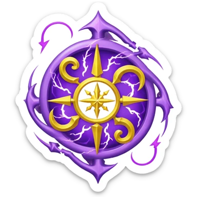 Wiz 101 casting sigil purple and yellow inspired storm magic  sticker