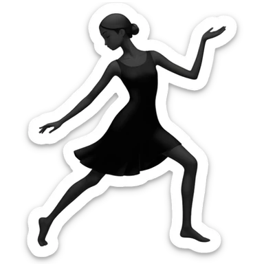 silhouette of a person in a graceful stance sticker