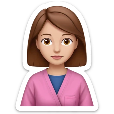 woman patient casual cloth brown hair oink cloth sticker