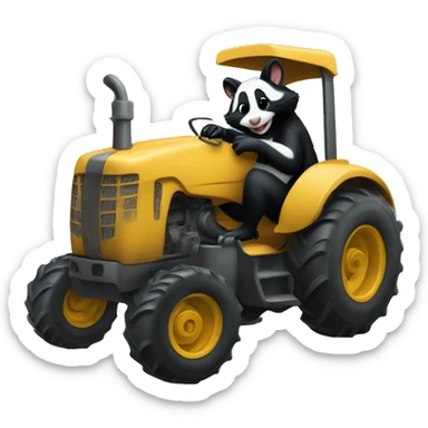 Skunk on a tractor sticker