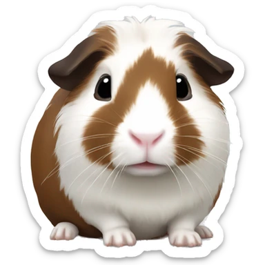 Guineapig white and dark brown sticker