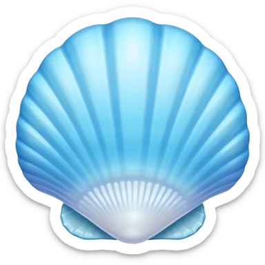 Light blue seashore emoji, pearl texture, soft gradient, smooth curves, glossy finish sticker