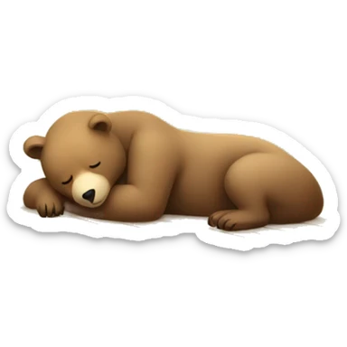 Bear sleeping on picnic table sticker
