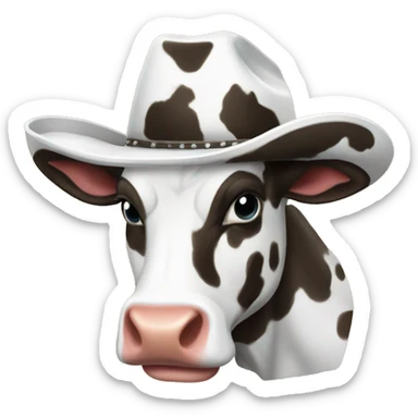 Cow print cowboy hat sticker