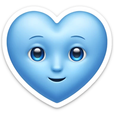 Cute blue cold heart without eyes  sticker
