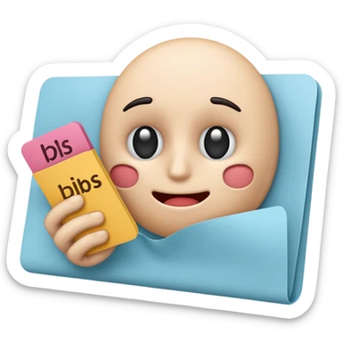 emoji stile iphone 3d di un intestino triste con espressione dolorante e un foglio in mano con la scritta "DIAGNOSI DI IBS", SENZA SFONDO sticker