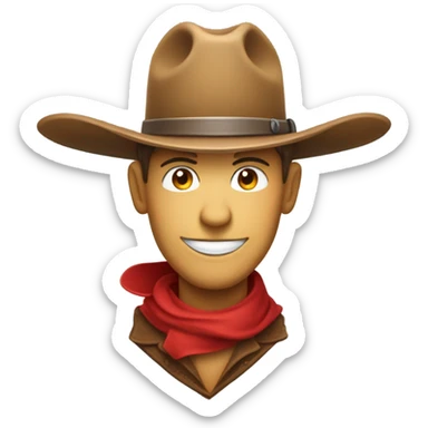 Mix two emoji : cowbow face and access forbidden emojis sticker