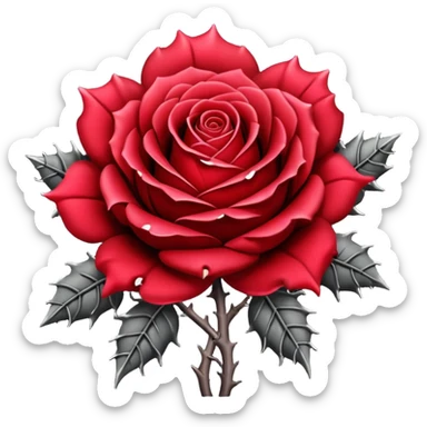 gothic rose with skulls sticker