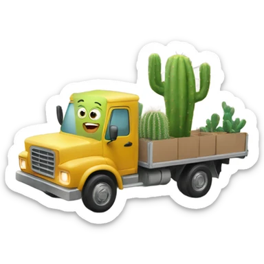 cactus in delivery truck sticker