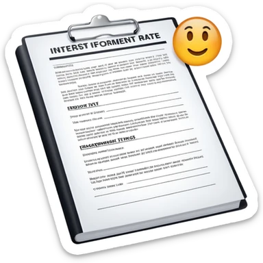 Interest rate declaration sticker